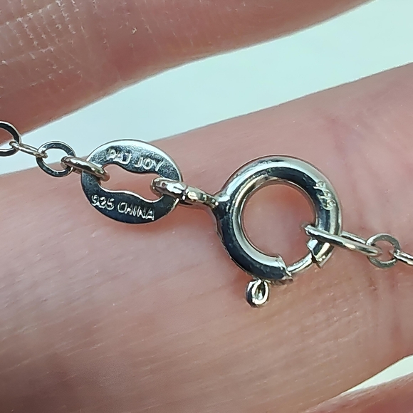 Jade of Yesteryear Sterling Silver Nephrite Jade Pendant Necklace 18" - Picture 6 of 8